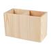 NUOLUX Two Compartments Wooden Container Pen Holder Office Organizer Unfinished Solid Color Case Pot for Home Office DIY Graffiti