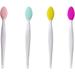 4 PCS Lip Scrub Brush Double-Sided Silicone Exfoliating Lip Brush Exfoliating Brush for Men Wome Double-sided Soft Lip Brush for Smoother and Fuller Lip Appearance