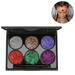 Face Paint Colours Glitter 6 Colors Makeup Palette Shimmer Eyeshadow Palette Mineral Pressed Glitter Cosmetics Sparkle Face Body Hair Nails Beauty Sparkling Decoration