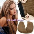 Hidden Secret Clip in Extensions Real Hair Wire in Weft One Piece THICK Human Hair Extensions Headband With 4 Clips Adjustable Brown