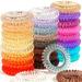 Transparent Spiral Hair Ties DED 24 Pcs No Crease Coil Hair Ties Phone Cord Hair Ties Ponytail Holder Hair Coils Elastic Hair Ties for Women Girls All Hair Types