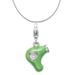 Carat in Karats Sterling Silver Polished Finish Rhodium-Plated 3-D Green Enameled Hair Dryer Charm With Fancy Lobster Clasp Pendant (34mm x 12mm) With Sterling Silver Rope Chain Necklace 20