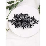 Aimimier Bridal Black Crystal Hair Comb Marquise Crystal Back Comb Wedding Hair Accessories for Women and Girls (Black)