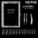 120PCS/Case Poly Nail Extension Gel Dual Forms Nail Builder Extension Gel Nail Mold Clear Full Cover False Nail Tips Dual Forms Acrylic Nail Forms