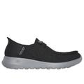 Skechers Men's Slip-ins: GO WALK Max - Halcyon Slip-On Shoes | Size 8.0 | Black/Gray | Textile/Synthetic | Vegan | Machine Washable