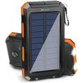 Daretodo 32000mAh Solar Charger for Cell Phone iPhone Portable Solar Power Bank with Dual 5V USB Ports 2 LED Light Flashlight Compass Battery Pack for Outdoor Camping Hiking(Orange)