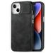 Nalacover Slim Case for iPhone 15 Skin Friendly PU Leather Soft Lining Cover Lightweight TPU Shockproof Plating Buttons Camera Lens Protection Case for iPhone 15 Black