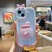 Compatible iPhone 13 Pro Max 3D Phone case Cute Cartoon Girl Milk Tea Drink Pattern Phone case Kawaii Phone Stand iPhone 13 Pro Max Phone case Pink Transparent pinkSuitable for 6.7 inches