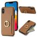 Allytech Wallet Case for Apple iPhone XS/ X 5.8 With Ring Holder Cash Pocket Kickstand Shockproof Slim Shell PU Leather TPU Back Cover Wallet Phone Case for Apple iPhone XS / X - Brown