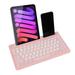 SHARE SUNSHINE Wireless Bluetooth Keyboard 10 Inch 2.4G & Bluetooth Multi-device Keyboard with Card Slot Rechargeable 78 Keys Keyboard for Mac iOS Android Windows Phone Tablet PC Pink