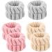 3 PCS Spa Headband Face Washing Wrist Bands Sweat Wristbands Towel Facial Makeup Wash Wristband Set Hair Scrunchie Wraps Fuzzy Puffy Cloths Washband Skincare Facewash Beauty Sweatbands Women