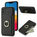 Allytech Wallet Case for Apple iPhone XS/ X 5.8 With Ring Holder Cash Pocket Kickstand Shockproof Slim Shell PU Leather TPU Back Cover Wallet Phone Case for Apple iPhone XS / X - Black