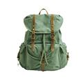 FANDARE Canvas Backpack Vintage Travel Rucksack Hiking Backpack Outdoor Daypacks Trekking Rucksack for Men Women Sport Travel Camping Mountaineer Knapsack Lake Green