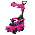 Maxmass Kids Ride on Push Car, Licensed Mercedes Benz 3-in-1 Toddler Push Along Toy Car with Adjustable Canopy, Detachable Handle & Guardrail, Foot to Floor Sliding Walker for 1-3 Years (Pink)