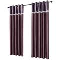 QINUO HOME Purple Lined Velvet Curtains 90 x 90 - Eyelet Top Diamond Faux Silk Band Velvet Curtains 90 Inch Drop for Living Room, Lined Blackout Curtains for Windows, 90 x 90 Inch, 2 Panels, Purple