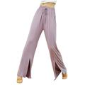 QUYUON Motorcycle Pants Clearance Loose High Waist Wide Leg Pants Workout Out Casual Trousers Yoga Pants Lounge Pants Women Full Length Pant Leg Casual Style P5989 Purple M