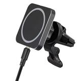 Kakalote Magnetic Wireless Car Charger Fast Charging 360Â° Rotation Magnet Car Air Vent Mount Phone Holder(Black)