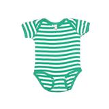 Rabbit Skins Short Sleeve Onesie: Green Stripes Bottoms - Kids Boy's Size Large