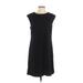 Donna Ricco Casual Dress - Mini Crew Neck Sleeveless: Black Solid Dresses - Women's Size Large