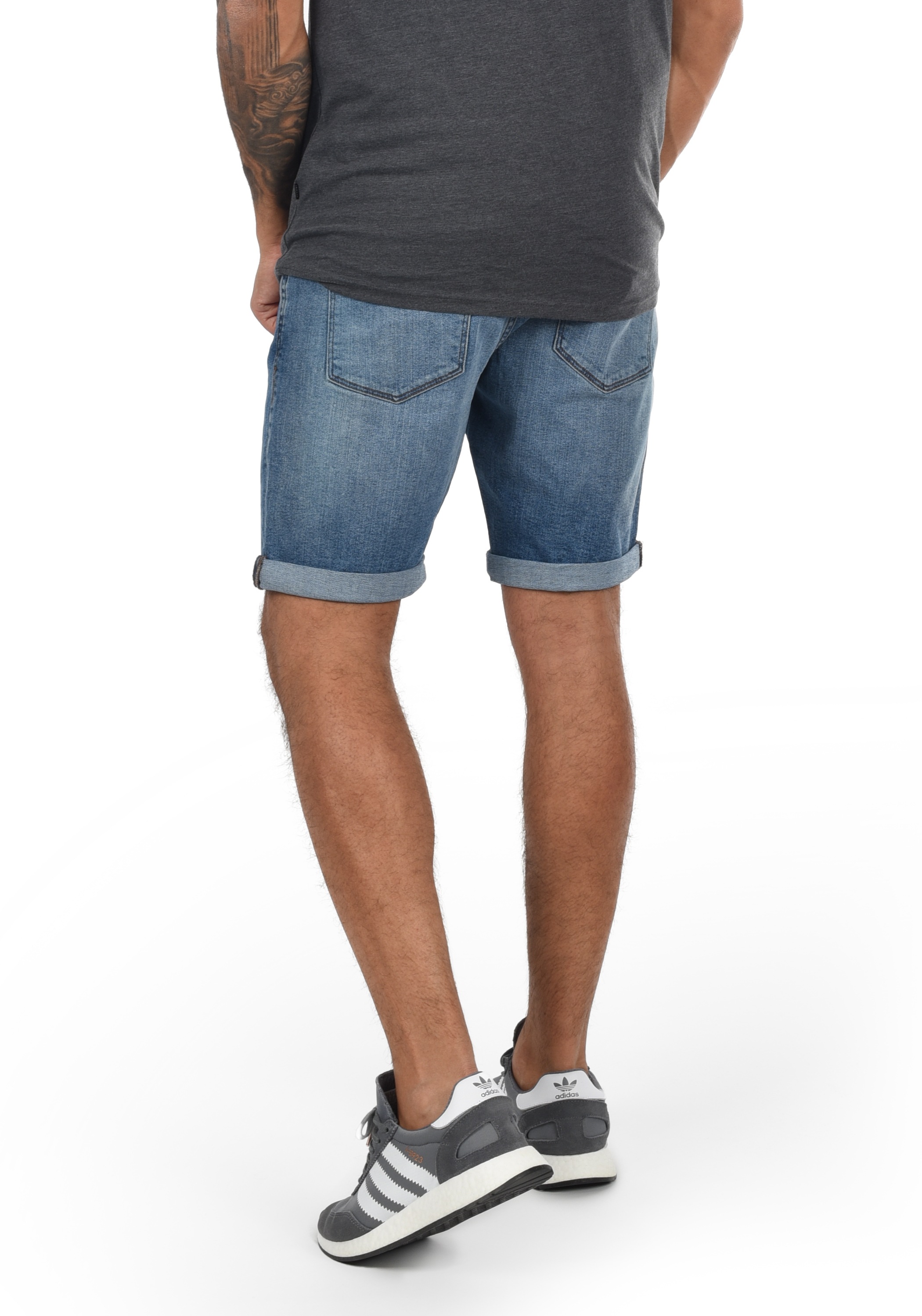 Jeansshorts BLEND "BHJoel", Herren, Gr. S, US-Größen, blau (light blau denim), Web, 98% Baumwolle, 2% Elasthan, unifarben, regular fit normal, Jeans Jeansshorts, Stilvolle 5-Pocket-Jeansshorts