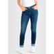 Slim-fit-Jeans MAC "RICH SLIM" Gr. 44, Länge 30, blau (dark blue wash) Damen Jeans Röhrenjeans