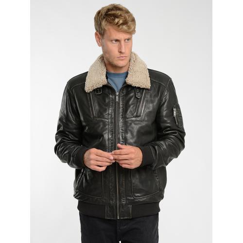Lederjacke JCC Gr. 54, schwarz (vintage schwarz) Herren Jacken Übergangsjacken