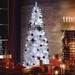 The Holiday Aisle® 6'/7.5' Pencil Christmas Tree w/ Lights, Pre-lit Slim Christmas Trees, 4 Colors Available in White/Black | Wayfair