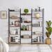 17 Stories Industrial Retro Wooden Style Large Open 5-Tier Bookshelf Wood in Gray | 70 H x 69 W x 11.8 D in | Wayfair