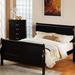 Alcott Hill® Benedek Queen Solid Wood Panel Bed Frame w/ Headboard Wood in Black | 47.13 H x 90.13 W x 62.13 D in | Wayfair