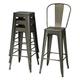 Williston Forge Marshalltown Stacking Side Chair Dining Chair, Metal in Black/Brown | 46 H x 17.5 W x 17 D in | Wayfair