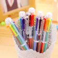 40 Pcs Multicolor Pens 0.5mm Retractable Ballpoint Pens 6 Colors Transparent Barrel Office School