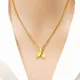 Genuine 18k Pure Gold Color Mermaid Pendant for Women Lover Filled Thick Women's Gold Necklace