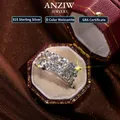 Anziw 3 26 cttw Moissan ite Eheringe Frau funkelnden Diamant Band 10 Stein Verlobung sring Silber