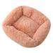 Gespout Plush Square Pet Bed Large Medium and Small Dog Sleep Bed in Autumn and Winter Dog Bed Cat Bed Pet Mat yellow pink XS