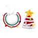 Pet Christmas costume set 2 dog Santa hat with strap and neck set pet Santa hat bib with bow tie stocking set - S