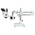 AmScope 3.5X-45X Simul-Focal Stereo Lockable Zoom Microscope on Dual Arm Boom Stand New