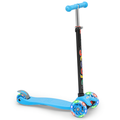 MADOG Kick Scooter for Kids with 3 Light Up Wheels and Adjustable Height for 3-6 Years Old Boys Girls 3 Wheels Scooter with Anti-Slip Deck Lean to Steer Blue