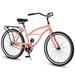 26 Inch Cruiser Bike Single Speed Beach Cruiser Bike Steel Frame Bicycle for Men Women - Pink