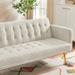 Modern Velvet Futon Sofa Bed with Adjustable Couch Loveseat and Rose Gold Legs