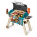 Melissa & Doug Wooden Deluxe Barbecue Grill Smoker and Pizza Oven Play Food Toy for Pretend Play Cooking for Kids - FSC Certified