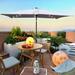 10 x 6.5 ft Solar LED Market Umbrella with Weatherproof Design, LED Lighting