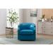 Living Room Accent Chairs Swivel Chair with Nailheads Barrel Chair, Modern Lounge Chairs Small Club Armchairs, Light Blue