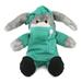DolliBu Sitting Grey Donkey Doctor Plush Toy - Super Soft Donkey Doctor Stuffed Animal Dress Up with Cute Scrub Uniform and Cap Outfit - Fluffy Doctor Toy Plush Gift - 9 Inches