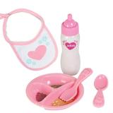 Adora Baby Doll Accessories Magic Feeding Set - Magic Plate Magic Baby Doll Bottle with Milk Bib Fork & Spoon