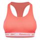 Reebok Damen Seamless Geripptes Crop Top in Orange | Unterwäsche-BH für Fitness mit geringer Belastung, mit herausnehmbaren Polstern und Feuchtigkeitsableitungstechnologie, Orange Flare, S