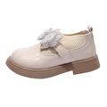 QIANGONG Toddler Shoes Girl Shoes Leather Shoes Single Shoes Children Dance Shoes Girls Performance Shoes (Color: Beige Size: 31 )