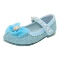 QIANGONG Toddler Shoes Girl Shoes Leather Shoes Single Shoes Children Dance Shoes Girls Performance Shoes (Color: Blue Size: 35 )