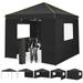 COBIZI 10 x 10 Outdoor Canopy Party Tent EZ Pop Up Canopy Portable Commercial Instant Canopy Shelter Tent Waterproof Gazebo with 4 Sidewalls & Carry Bag Stakes & Ropes Black