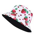 ManxiVoo hats Unisex Print Double Side Wear Reversible Bucket Hat Trendy Cotton Twill Canvas Sun Fishing Hat Fashion Cap sun hats for women Red