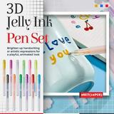 Pencil d gel pen d pen sets with case Pen case for coloring Pens 12 Jelly Glossy 5ml Ink Gel Glossy 12PC For School Color Ink 3D Pens Pen 0.6mm Office & Stationery